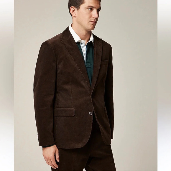 Men's Chocolate Brown Corduroy Jacket Blazer 100% Cotton